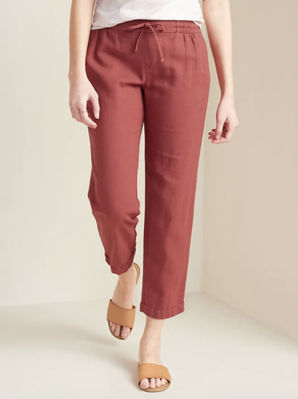 Mid-Rise Cropped Linen-Blend Pants (Credit: Old Navy)