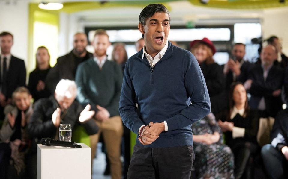 Rishi Sunak speaks during a visit to the MyPlace Youth Centre in Mansfield