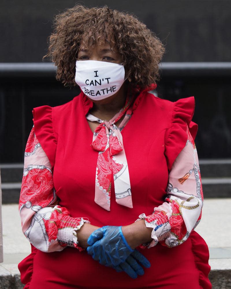 Gwen Carr, the mother of Eric Garner, at a Black Lives Matter protest, in New York this week.