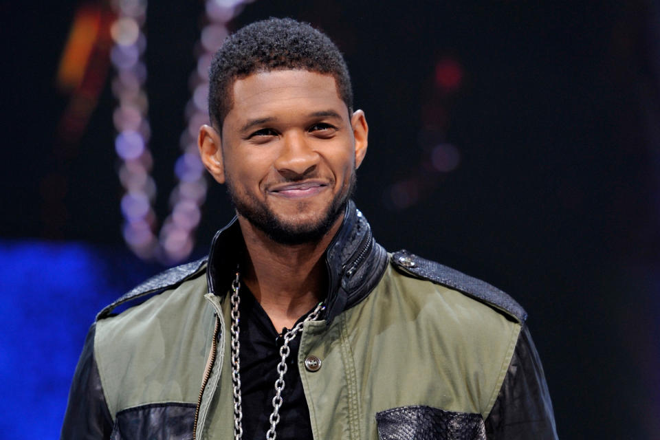 GENEVA, SWITZERLAND - MARCH 05:  Usher attends the Mercedes-Benz presentation during the 83rd Geneva Motor Show on March 5, 2013 in Geneva, Switzerland. Held annually with more than 130 product premiers from the auto industry unveiled this year, the Geneva Motor Show is one of the world's five most important auto shows.  (Photo by Harold Cunningham/Getty Images)