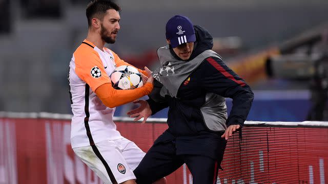 Ferreyra clashes with the boy. Image: Getty