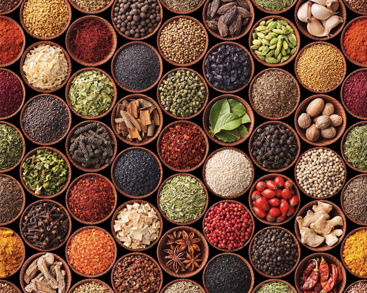 Assorted spices and herbs