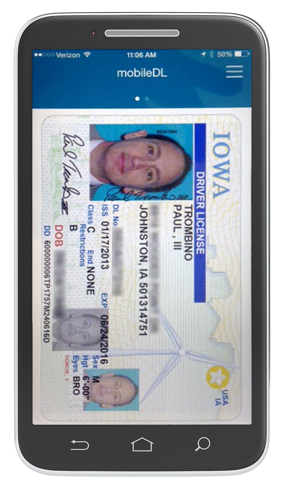 This is one example of what a digital driver's license could look like.