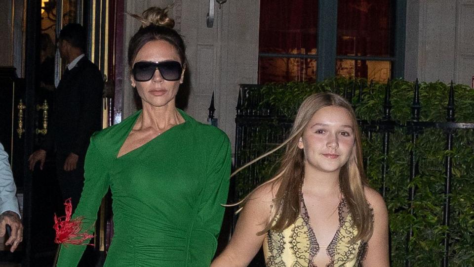 Victoria Beckham and daughter Harper Beckham. Photo by Marc Piasecki/GC Images.