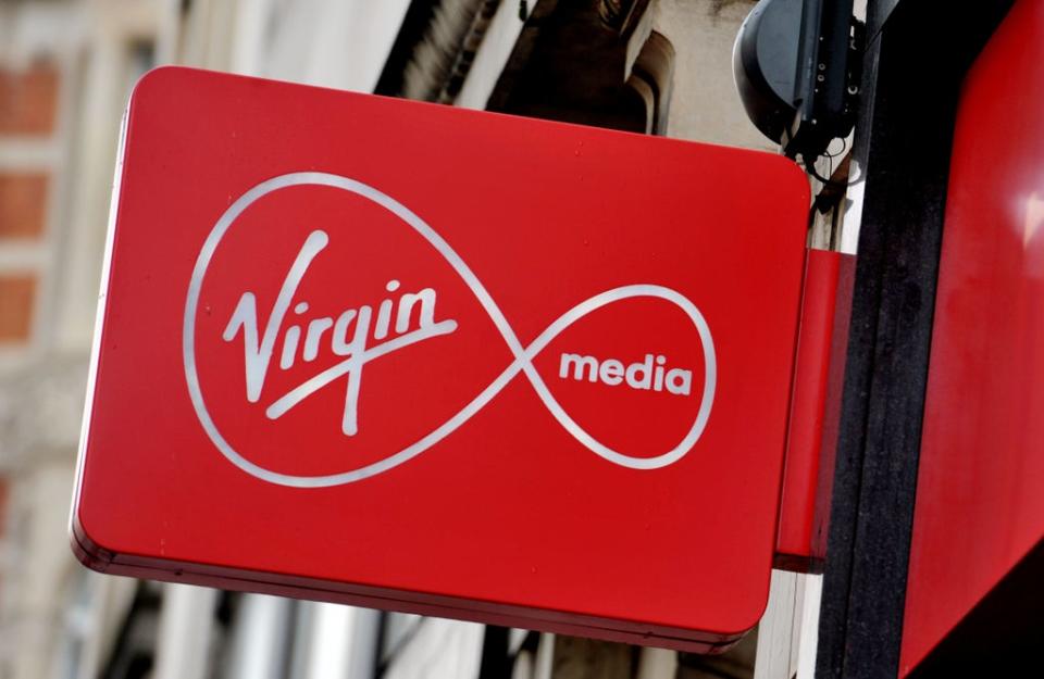A shop sign for Virgin media in central London. (PA Archive)