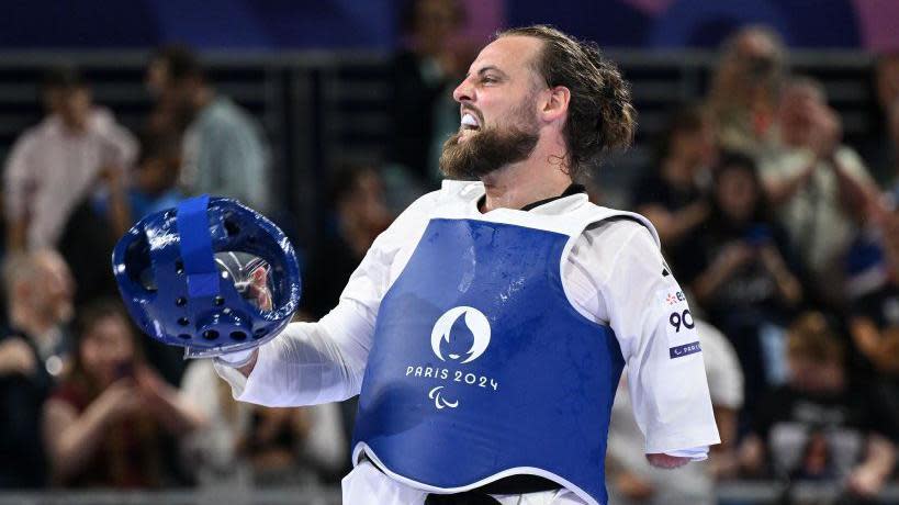 Matt Bush of Team Great Britain celebrates after winning the gold medal