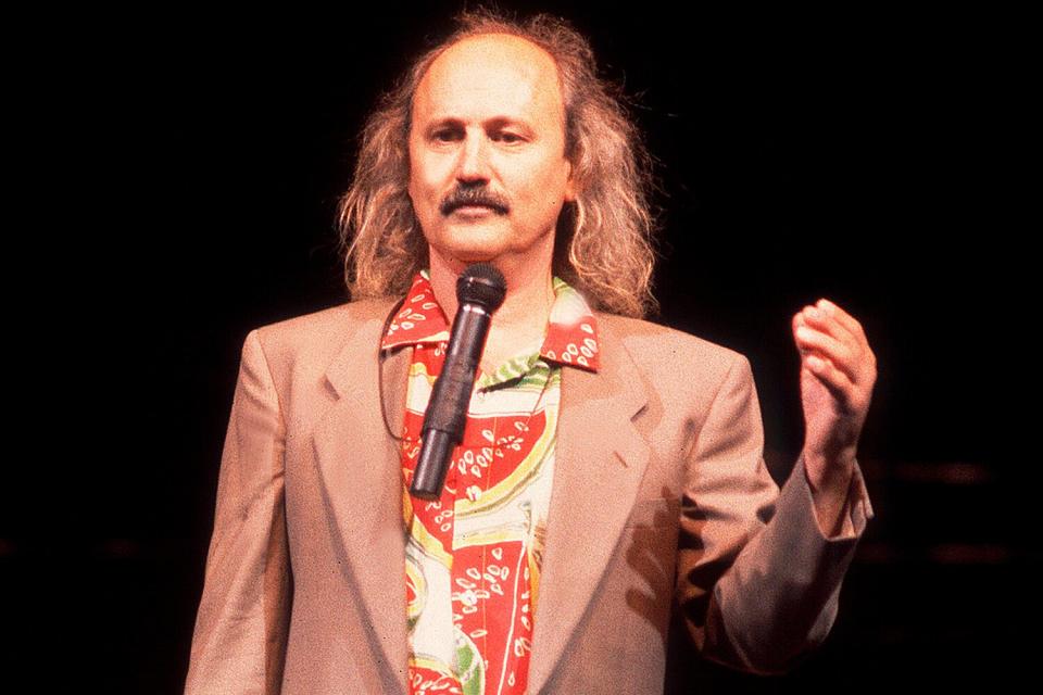 American comedian Gallagher (born Leo Gallagher Jr) performs at the Star Plaza Theater, Merrillville, Indiana, November 1, 1995.