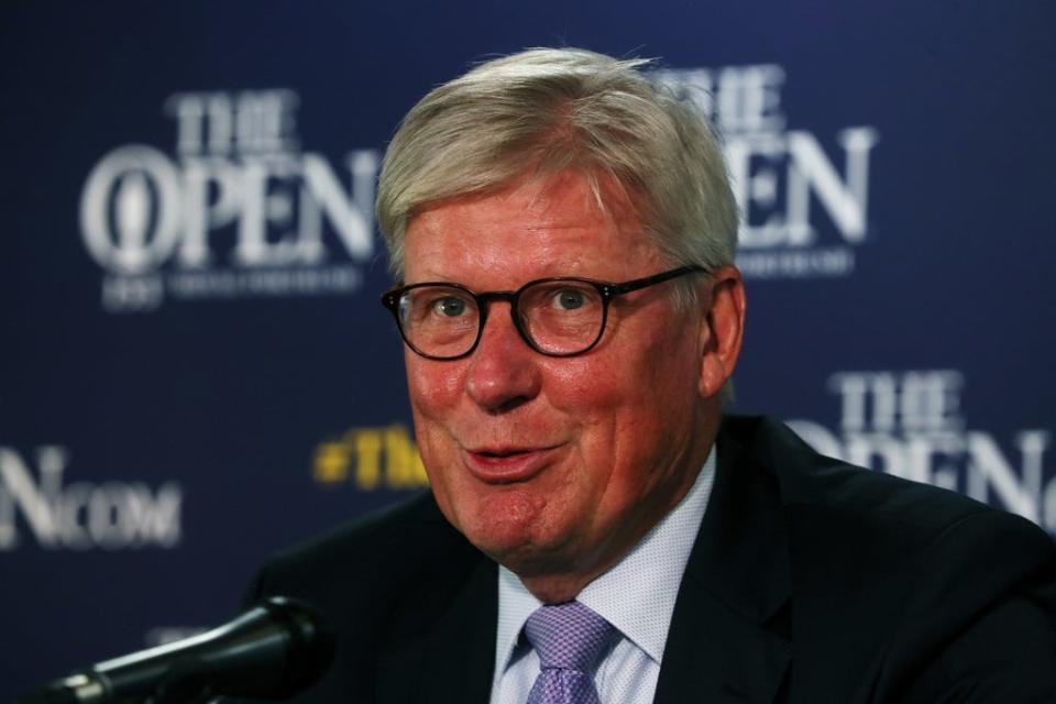 R&A chief executive Martin Slumbers during the announcement that the 2025 Open championship will take place at Royal Portrush (Brian Lawless/PA) (PA Wire)