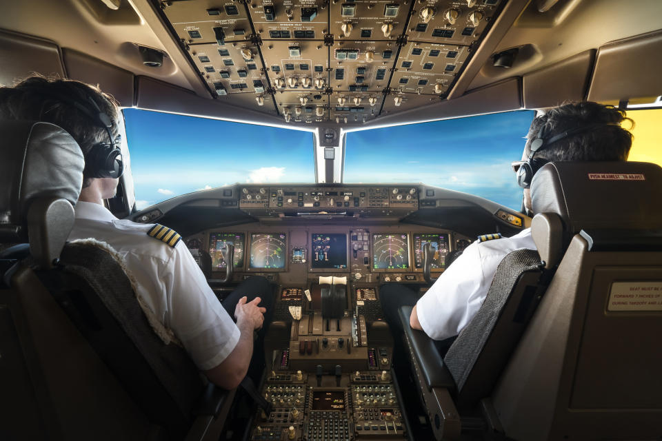 Two pilots in cockpit