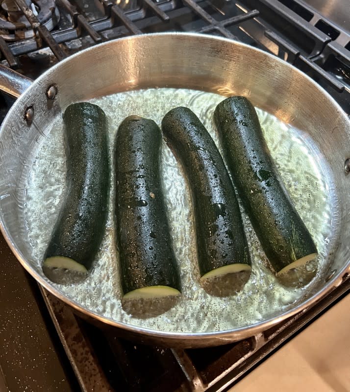 Pan Frying Zucchini <p>Theresa Greco</p>