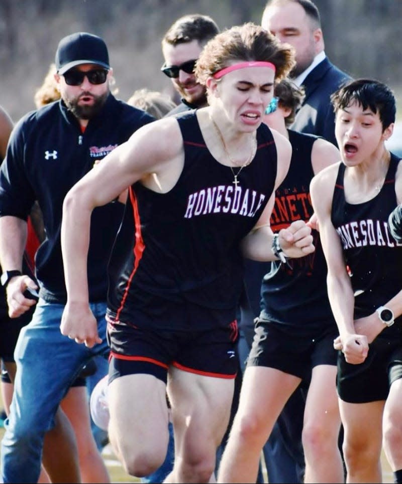 Aidan LaTourette of Honesdale hold the all-time school record in the 1600M. He's headed to Lehigh University in the Fall.