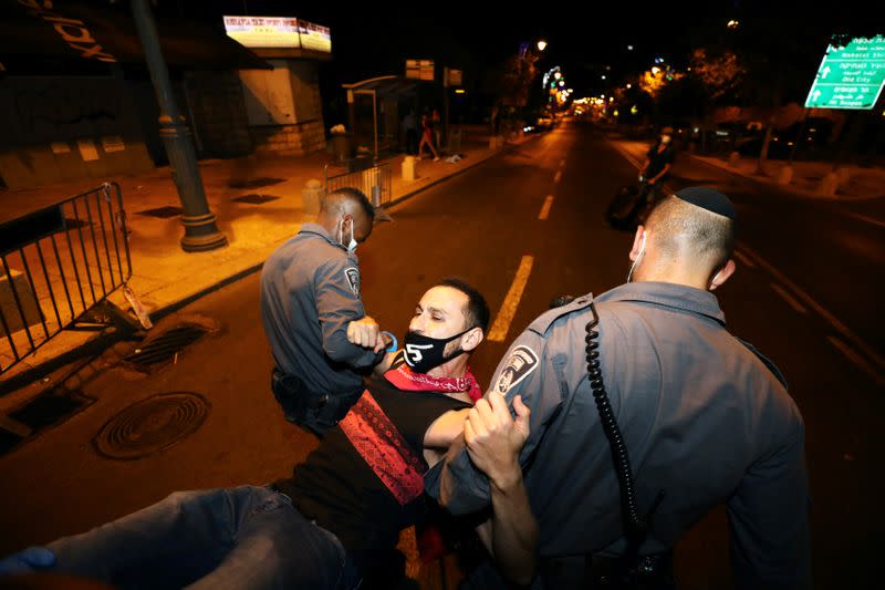 Israelis protest against Prime Minister Benjamin Netanyahu in Jerusalem