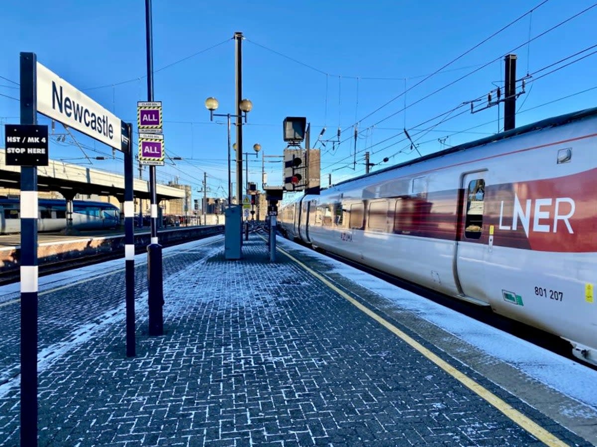 Departing soon: LNER Azuma train at Newcastle station (Charlotte Hindle)