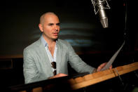 Pitbull recording for 20th Century Fox's "Epic" - 2013