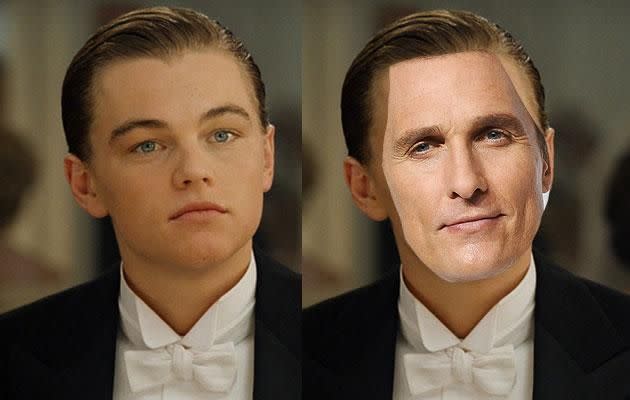 Leo or Matthew? The photoshopping is flawless. Source: 20th Century Fox/Paramount Pictures