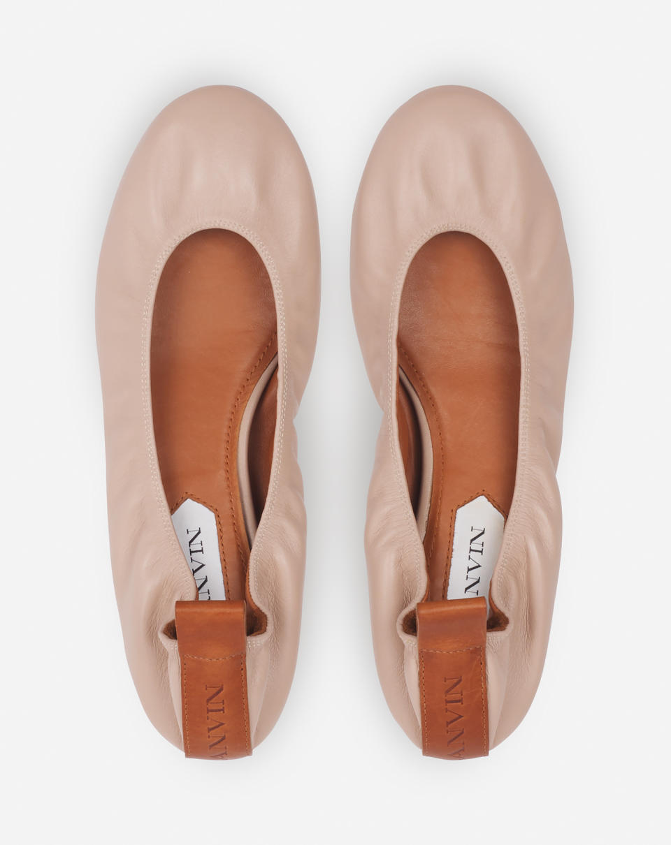 Lanvin The Leather Ballerina Flat in shade Venus. 