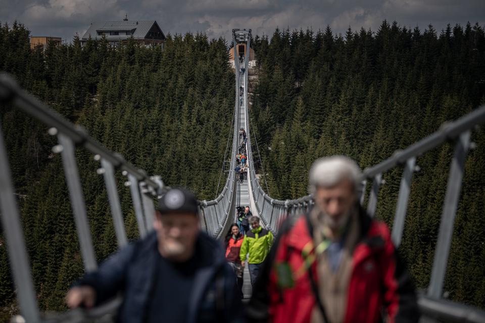 Sky Bridge 721 in the Czech Republic, the world's longest pedestrian suspension bridge