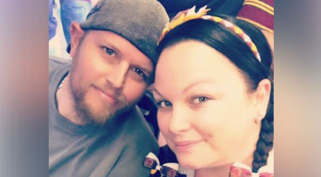 The 34-year-old needs urgent surgery in Brisbane to avoid becoming paraysed and his wife Vicki said it will cost them $22,000. Photo: Facebook