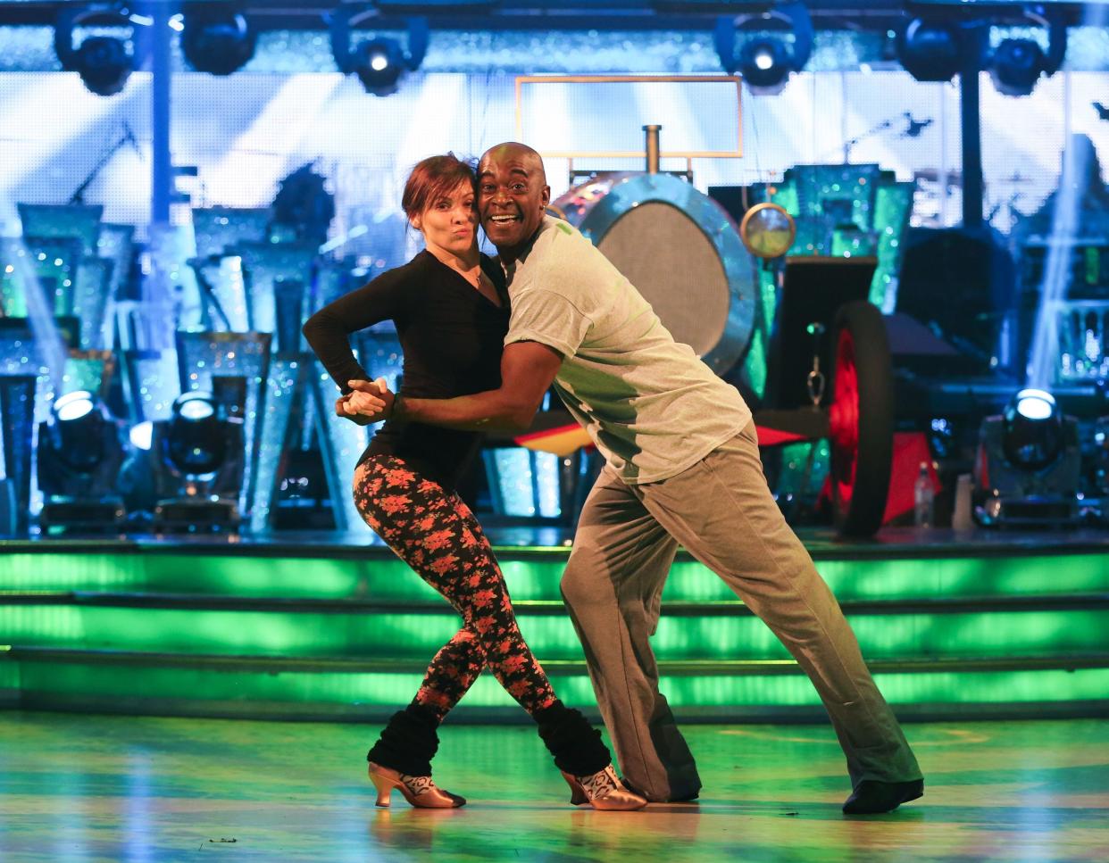 Patrick Robinson rehearses with dance partner Anya Garnis for tomorrow evening's Strictly Come Dancing at the Elstree Film and Television Studios, Hertfordshire.   (Photo by Gareth Fuller/PA Images via Getty Images)