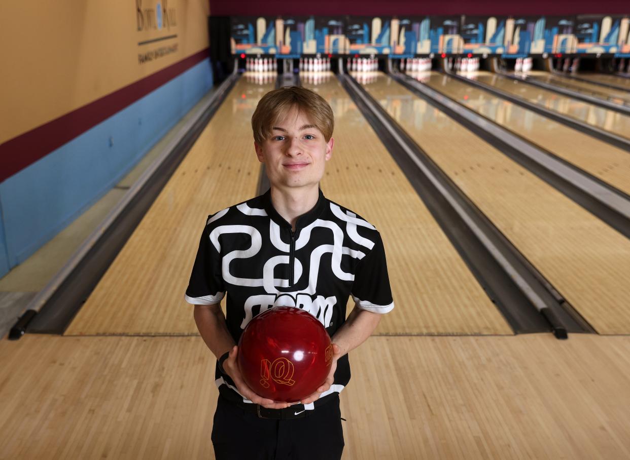 Rush- Henrietta’s Keaton Ostrowski is the AGR boy’s bowler player of the year for the second consecutive year. 