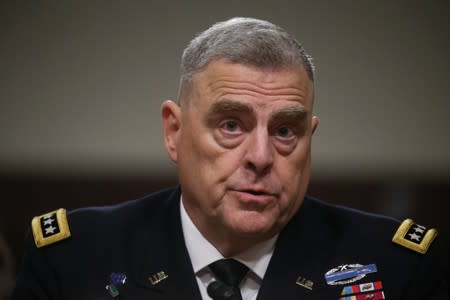 U.S. Army General Milley testifies before Senate Armed Services Committee hearing on Capitol Hill in Washington