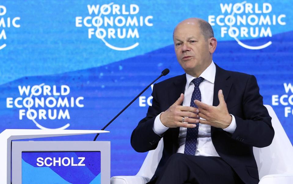 German Chancellor Olaf Scholz Davos World Economic Forum Putin Russia Ukraine war - Dursun Aydemir/Anadolu Agency via Getty Images