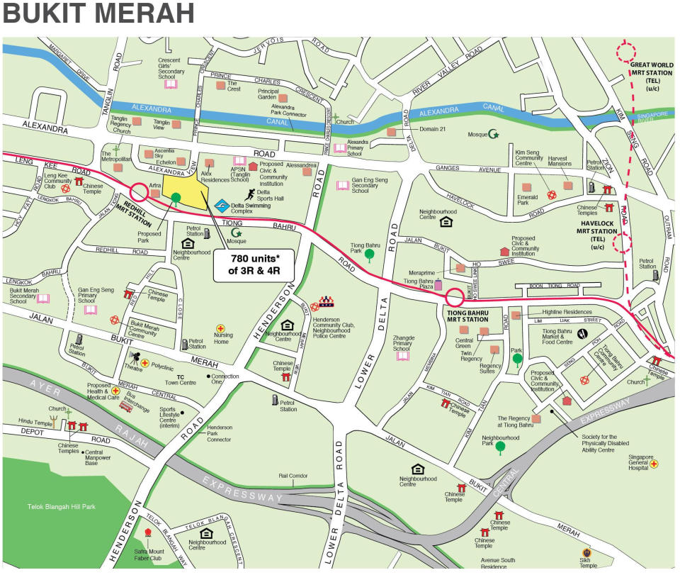 Location of the upcoming August 2022 Bukit Merah BTO flats at Alexandra View. Source: HDB