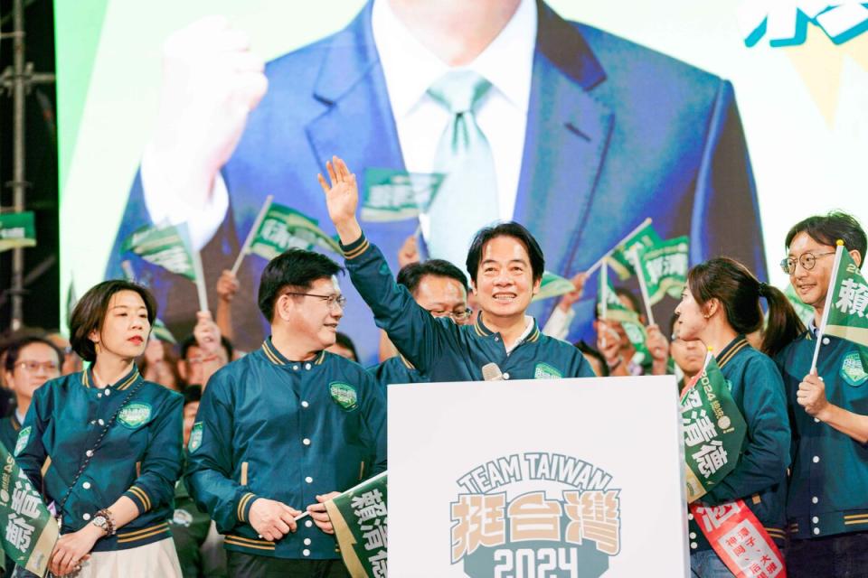 民進黨主席暨總統候選人賴清德今（12）下午出席「台中市競選總部成立大會」。   圖：賴清德競選辦公室提供