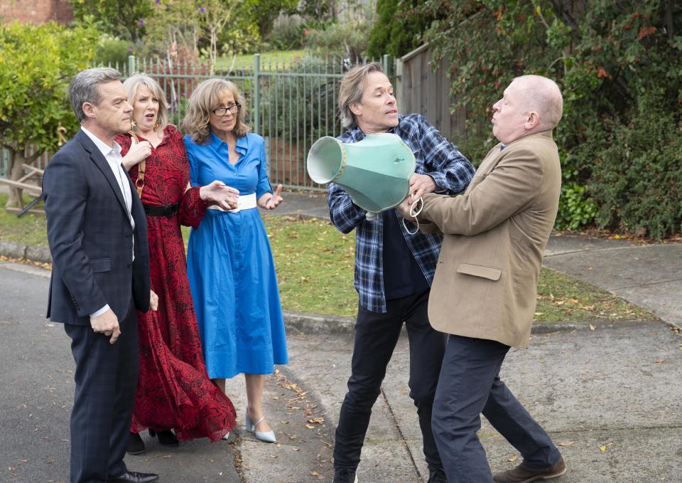 Clive Gibbons ends up in a drunken row after hearing Mike and Jane have reunited (Fremantle/Channel 5/PA)