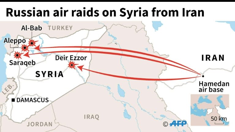 Russia said it struck targets linked to the Islamic State and Jabhat al-Nusra jihadist groups in Aleppo, Deir Ezzor and Idlib