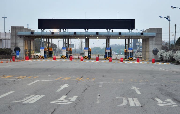 South Korea's border checkpoint in Paju, pictured on May 3, 2013. North Korea said Tuesday it would allow South Korean businessmen to visit their plants in a shuttered joint economic zone, but declined Seoul's offer of official working-level talks on the complex