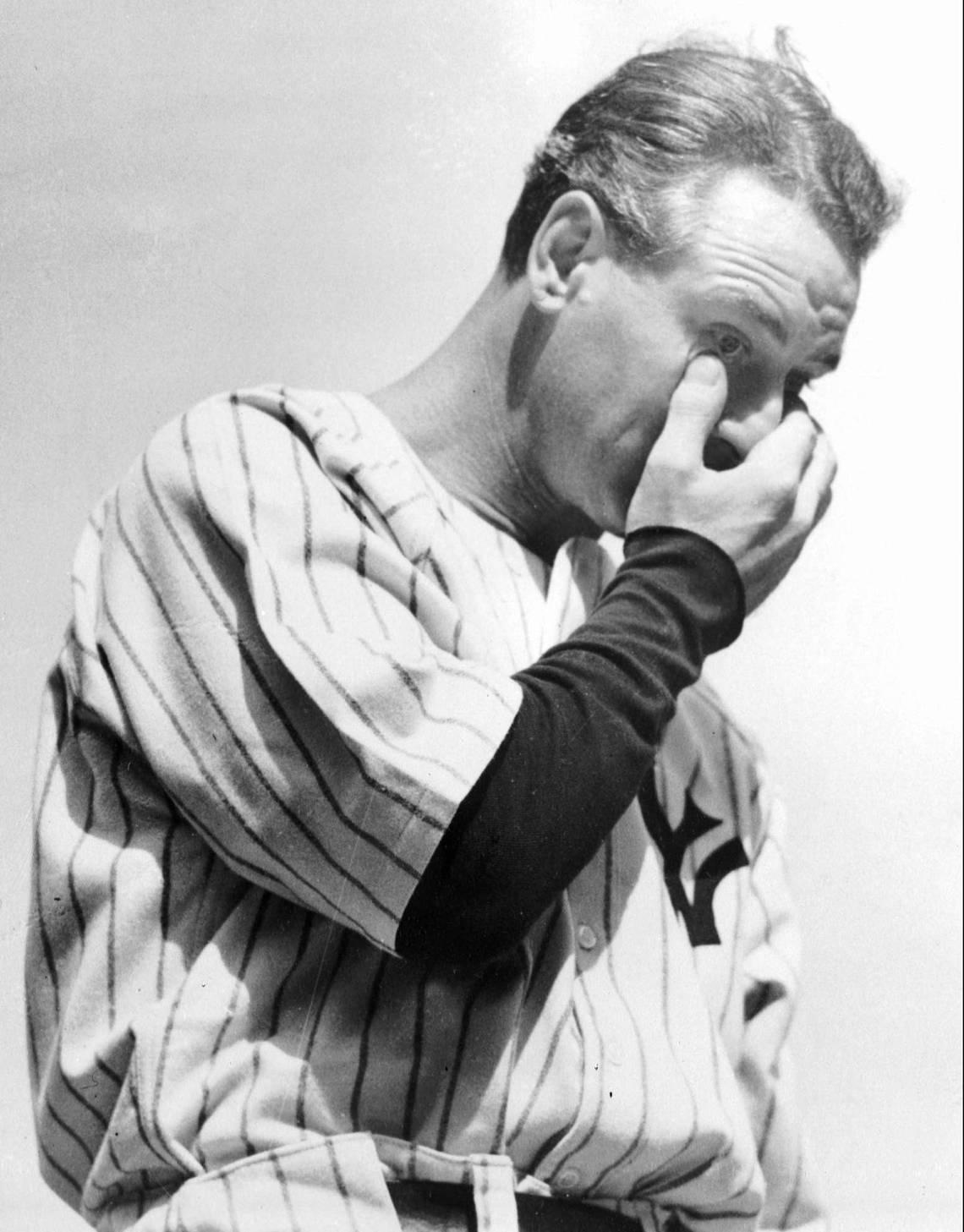 New York Yankees legend Lou Gehrig, shown announcing his retirement because of ALS, played what would prove to be his final game in Kansas City. File photo