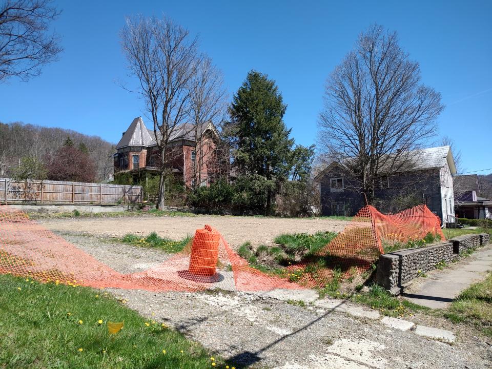 An apartment house on North Broad Street in the Village of Wellsville was demolished after an arson in 2023.