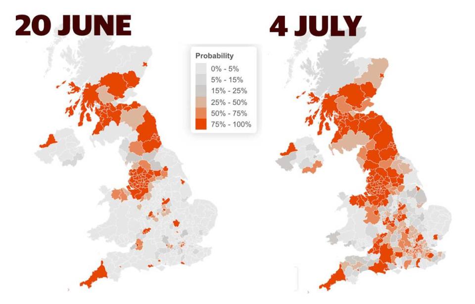 COVID hotspots across the  UK are set to increase, according to recent research.