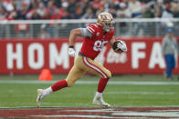 <p>You might know him as George Kittle, but he’s a hero in many fantasy owners’ eyes. Kittle shined in a barren tight end landscape en route to a record-setting 2018 season. He scored an eye-popping 214.7 fantasy points and was one of the few TEs to truly blow his ADP out of the water. </p>