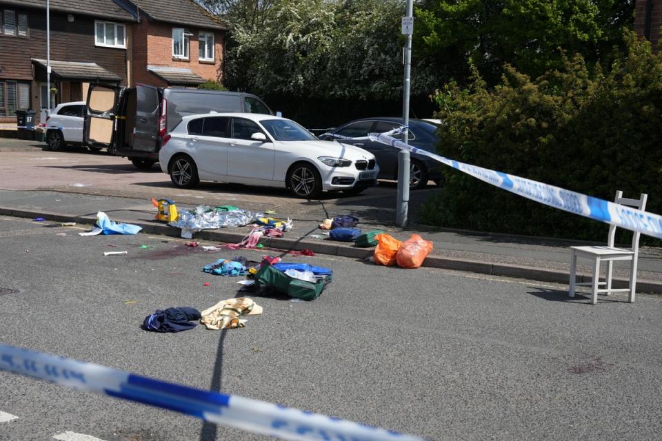 The cordoned off scene on Tuesday morning (Getty Images)