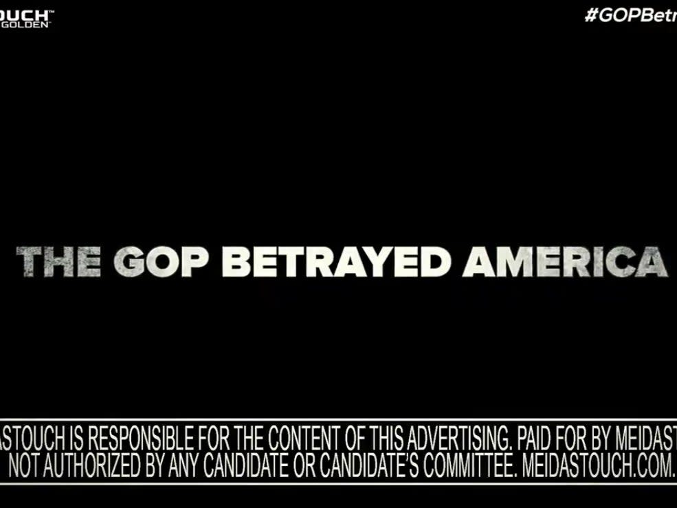 <p>An advertisement made by MeidasTouch, a liberal political action committee, that Fox News allegedly refused to air </p> (Twitter screengrab)