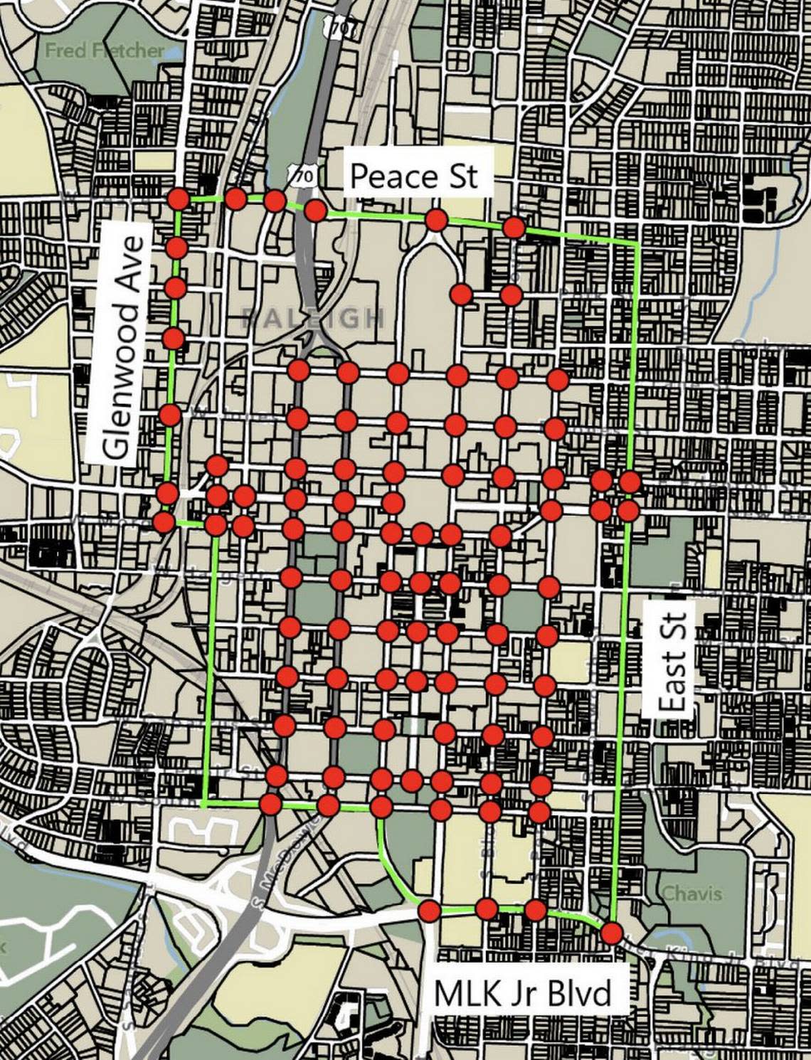 The City of Raleigh tweeted this photo on March 7, 2023 with the caption “City Council authorized changes in the Traffic Schedule to add NO TURN ON RED for the downtown core. Signs will be installed in the area this spring, with an estimated completion date by the end of April.”