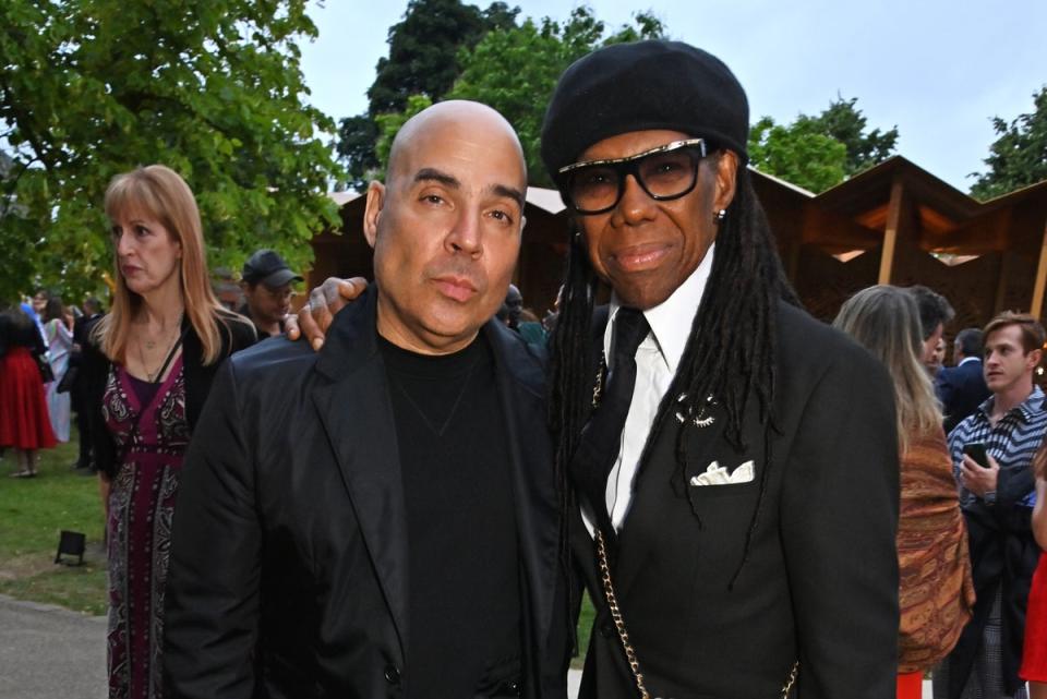 Merck Mercuriadis and Nile Rodgers attend The Serpentine Summer Party 2023 at The Serpentine Gallery on June 27, 2023 in London, England.  (Dave Benett)