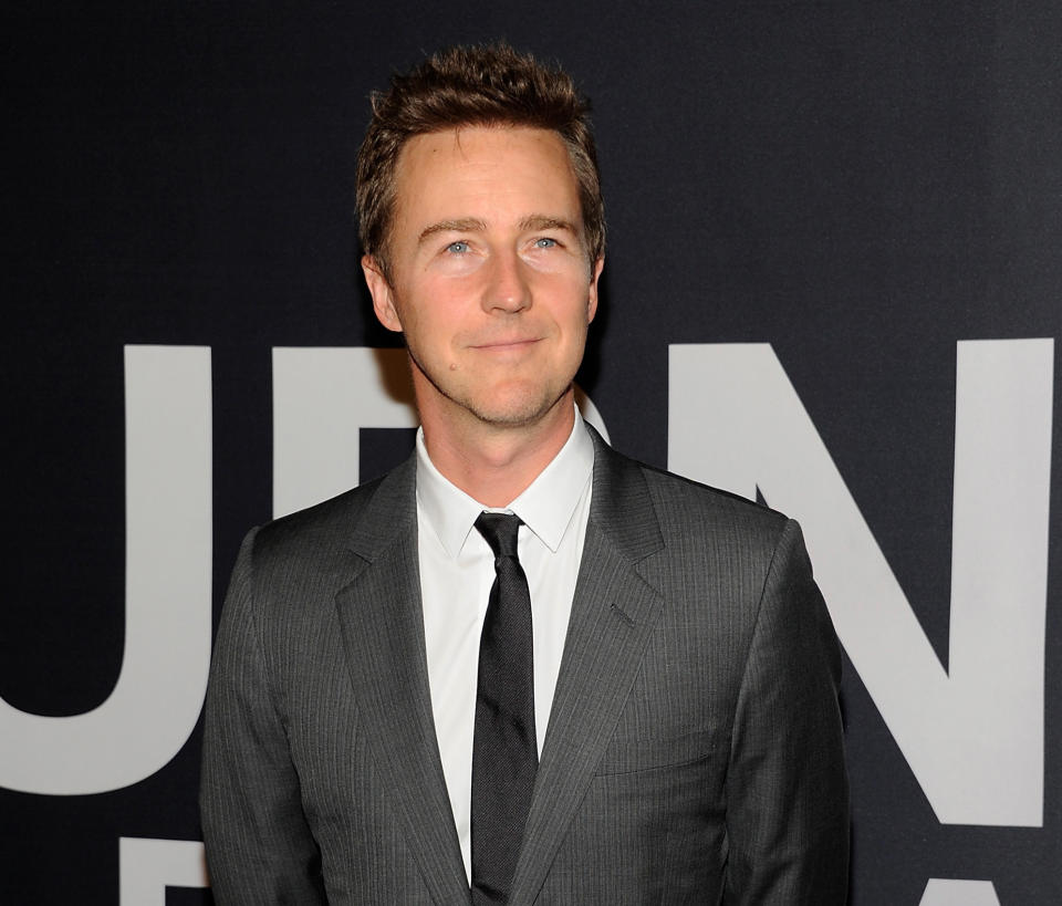 FILE In this July 30, 2012 file photo, actor Edward Norton attends the world premiere of "The Bourne Legacy" at the Ziegfeld Theatre in New York. Norton, Jonah Hill, Snoop Dogg and several other stars are slated to play in a celebrity tournament of the popular online game "Words With Friends" for charity beginning Sept. 27, 2012. (Photo by Evan Agostini/Invision/AP, File)