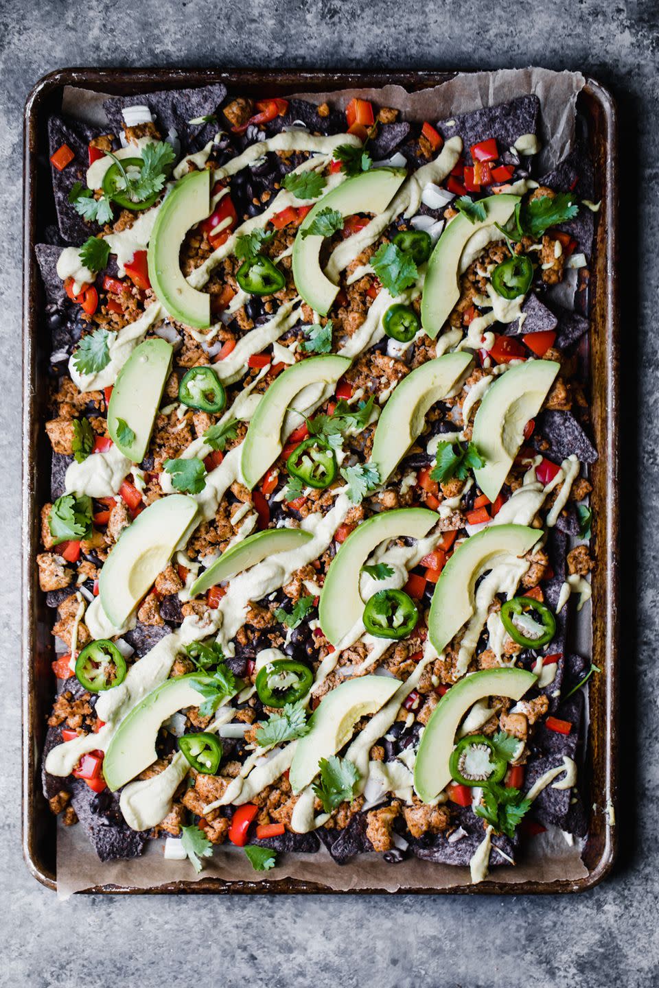 Tofu Vegan Nachos with Cashew Cheese Sauce