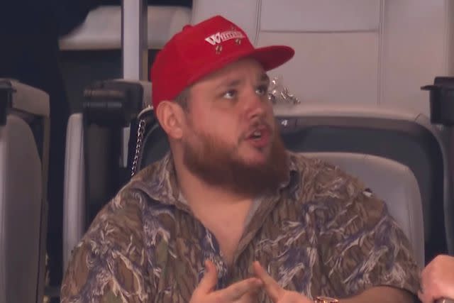 <p>CBS</p> Luke Combs at the 2024 Super Bowl