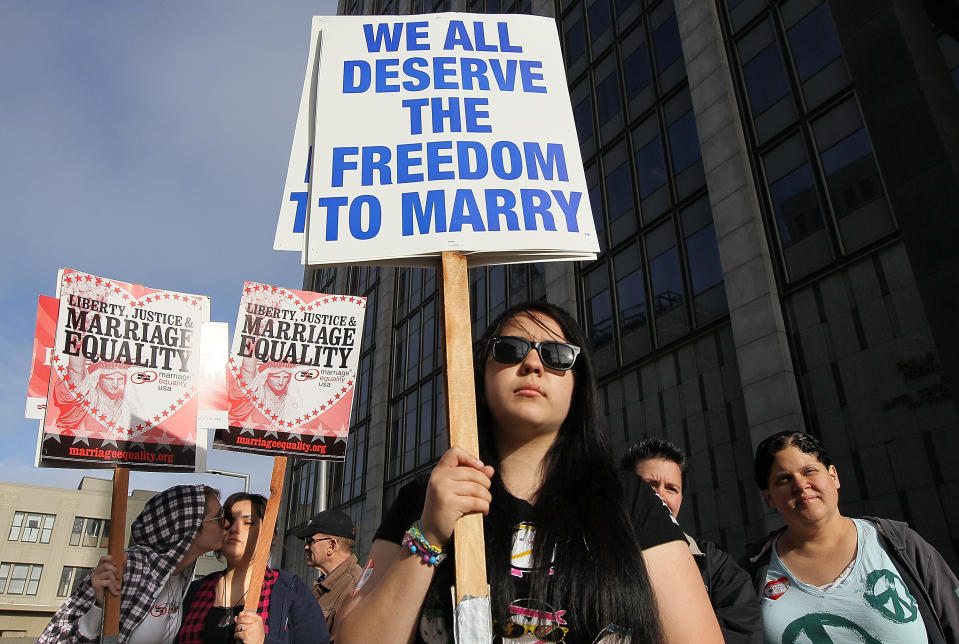 Same Sex Marriage Advocates Rally At San Francisco Court Hearing