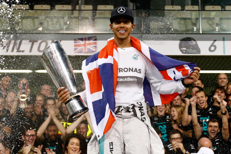 Hamilton won his first title with Mercedes in 2014. (Credit: Getty Images)