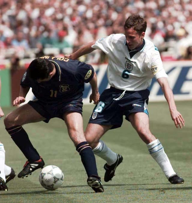 Gareth Southgate played for England against Scotland at Euro 96