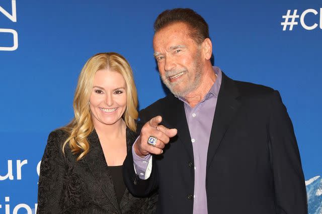 <p>SplashNews</p> Heather Milligan and Arnold Schwarzenegger on Jan. 18, 2024
