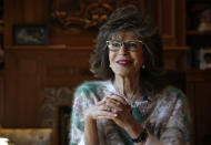 In this Wednesday, March 27, 2019 photo, author Shoshana Zuboff speaks to a reporter in her home in Maine. Zuboff is the author of "The Age of Surveillance Capitalism," a book about how tech companies collect and use personal data. (AP Photo/Robert F. Bukaty)