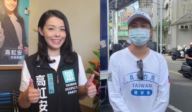左為民眾黨新竹市長參選人高虹安、國民黨前台北市議員羅智強。(合成圖/資料照)
