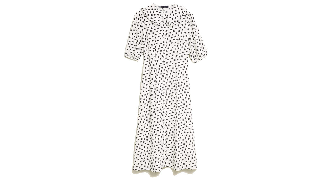 Polka Dot Collared Midi Dress