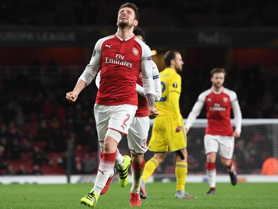 Debuchy scored during Arsenal's 6-0 thrashing of BATE Borisov (Getty)